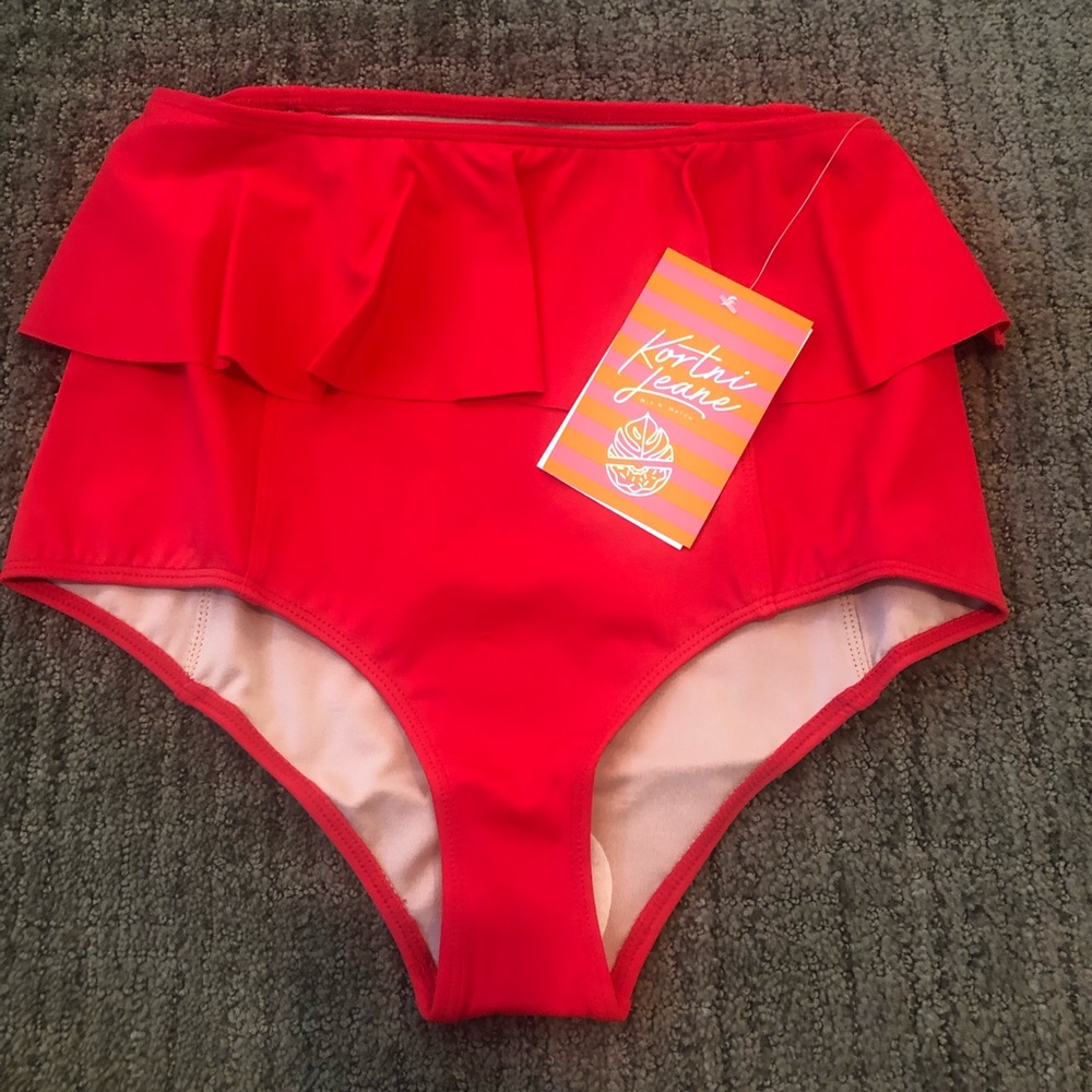 Kortni Jeane Women’s Peplum Bottoms Red Size Small